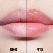 قبل و بعد از بالم لب لیپ گلو ادیکت دیور Lip Glow