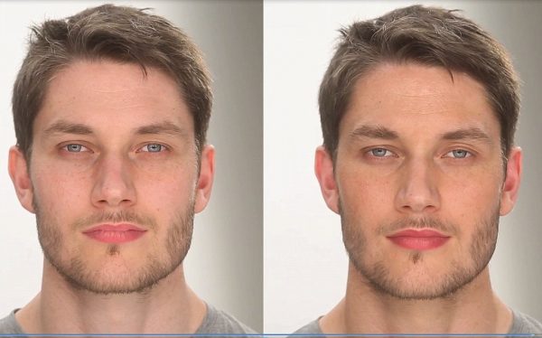 قبل و بعد از برنزه کننده صورت آقایان کلینیک Clinique